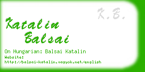 katalin balsai business card